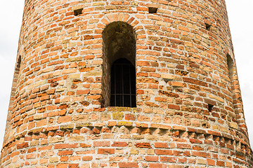 Image showing Romanesque cylindrical bell tower of countryside church