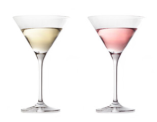 Image showing two various glasses of martini