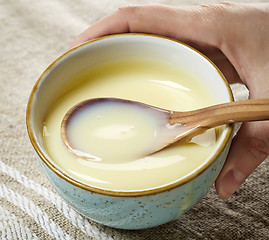 Image showing bowl of condensed milk with sugar