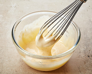 Image showing whipped egg yolk with sugar