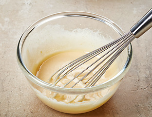 Image showing whipped egg yolk with sugar