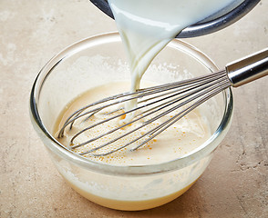 Image showing making vanilla sauce