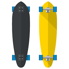 Image showing Flat vector illustration of oval longboards