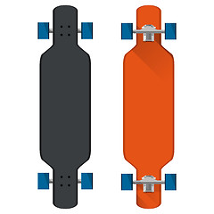 Image showing Flat vector illustration of colored longboards