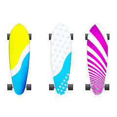 Image showing Vector illustration of colored longboards