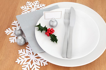 Image showing Christmas Dinner Place Setting