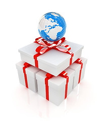 Image showing earth for gift on a white background 