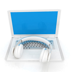 Image showing Headphone and Laptop 