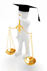 Image showing 3d man - magistrate with gold scales