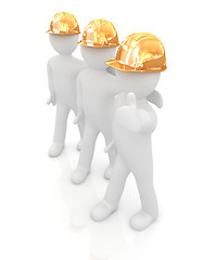 Image showing 3d mans in a hard hat with thumb up 