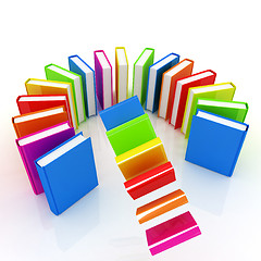 Image showing Colorful books flying 