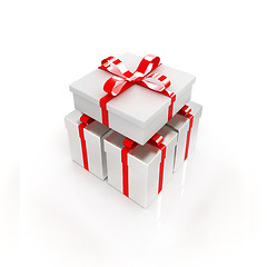 Image showing Gifts with ribbon on a white background