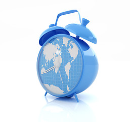 Image showing Clock of world map