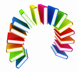 Image showing Colorful books like the rainbow 