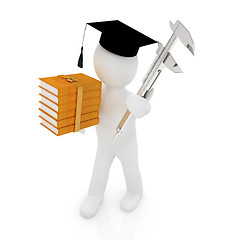 Image showing 3d man in graduation hat with the best technical educational lit