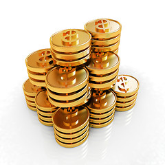Image showing Gold dollar coin stack