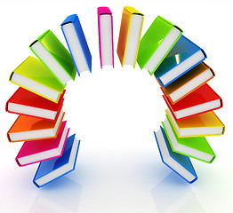 Image showing Colorful books like the rainbow 