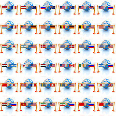 Image showing Set of three-dimensional image of the flags of world