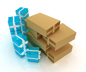 Image showing Cardboard boxes and gifts