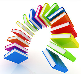 Image showing Colorful books like the rainbow 