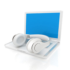 Image showing Headphone and Laptop 