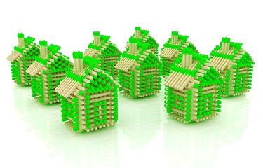 Image showing Log houses from matches pattern with the best percent