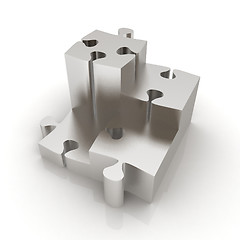 Image showing Concept of growth of metall puzzles 