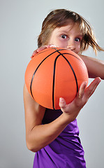 Image showing child exercising with ball