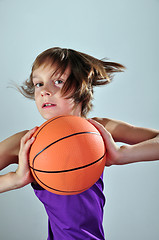 Image showing child exercising with ball