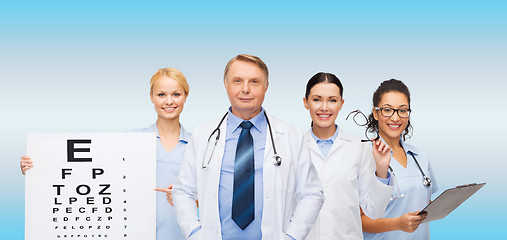 Image showing smiling eye doctors and nurses