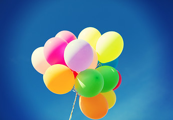 Image showing lots of colorful balloons in the sky