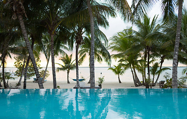 Image showing swimming pool on tropical beach