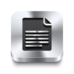 Image showing Square metal button perspektive - page curl icon