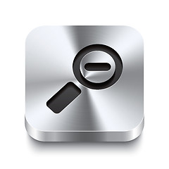 Image showing Square metal button perspektive - zoom out icon