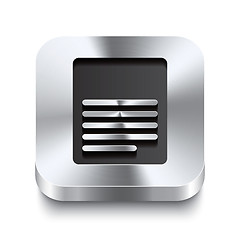 Image showing Square metal button perspektive - page icon