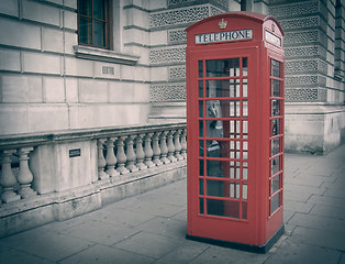 Image showing Retro look London telephone box