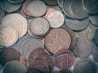 Image showing Retro look British pound coin