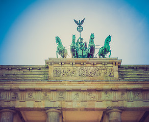 Image showing Retro look Brandenburger Tor Berlin