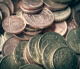 Image showing Retro look Euro coins background