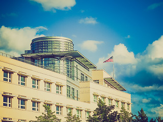 Image showing Retro look USA embassy