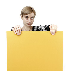 Image showing Woman holding a paper