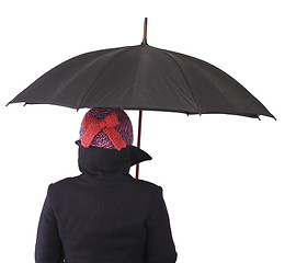 Image showing Woman with umbrella