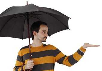 Image showing Man with umbrella