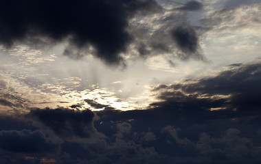 Image showing Storm clouds on sky in evening