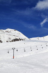 Image showing Ski resort at sunny winter day