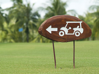 Image showing Sign on a golf course