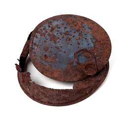 Image showing Old rusty tin can