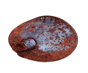 Image showing Old rusty cap of tincan