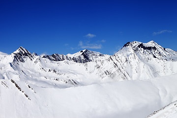 Image showing Snowy mountains at nice day