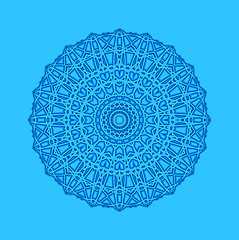 Image showing Blue background with abstract round pattern